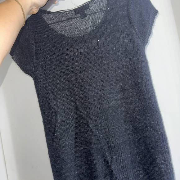 Worthington Black Glittery Short Sleeve Knit Top - Picture 4 of 4
